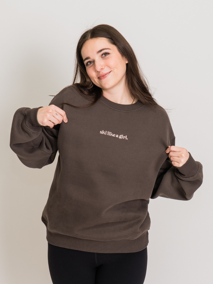 Ski Like A Girl Woods Crew Sweatshirt