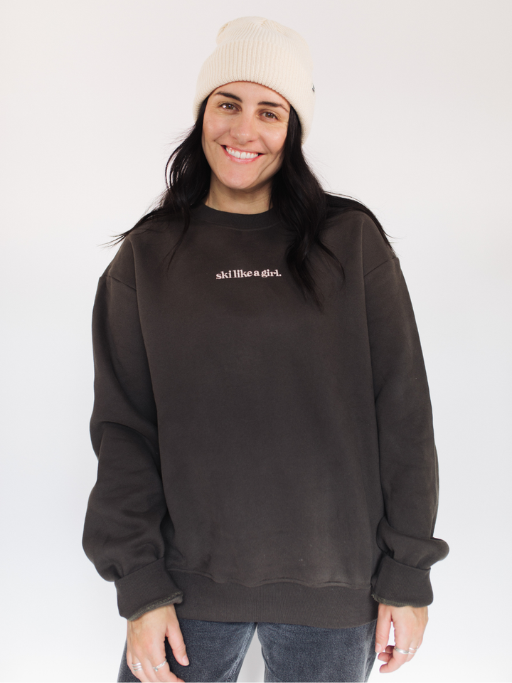 Ski Like A Girl Woods Crew Sweatshirt
