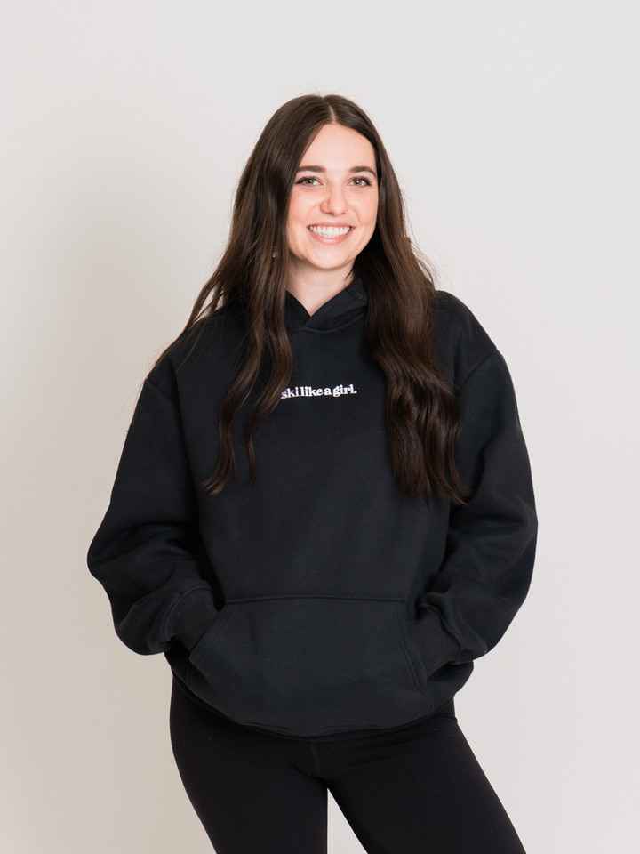 Ski Like A Girl Black Classic Hoodie