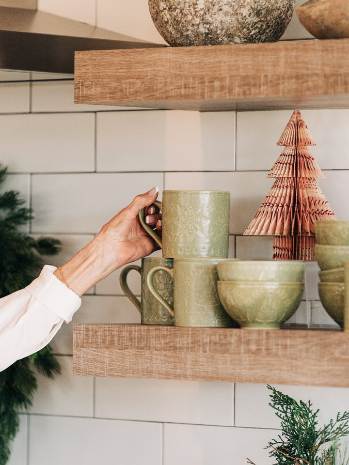 Green Tree Debossed Mug