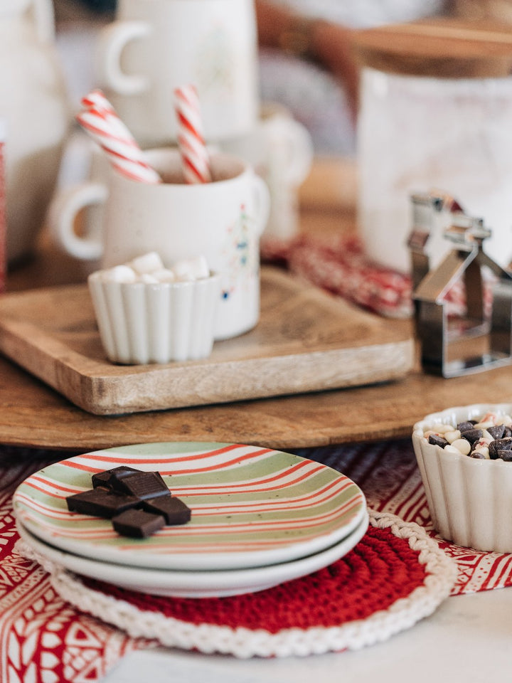 Stripe Holiday Serving Plate