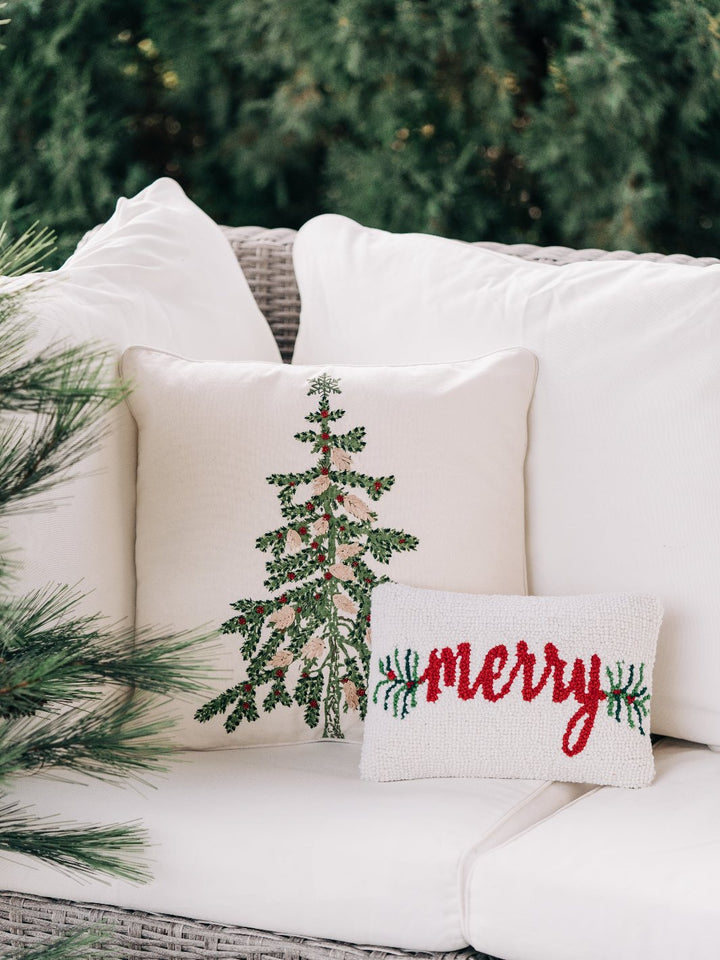 Embroidered Tree Pillow