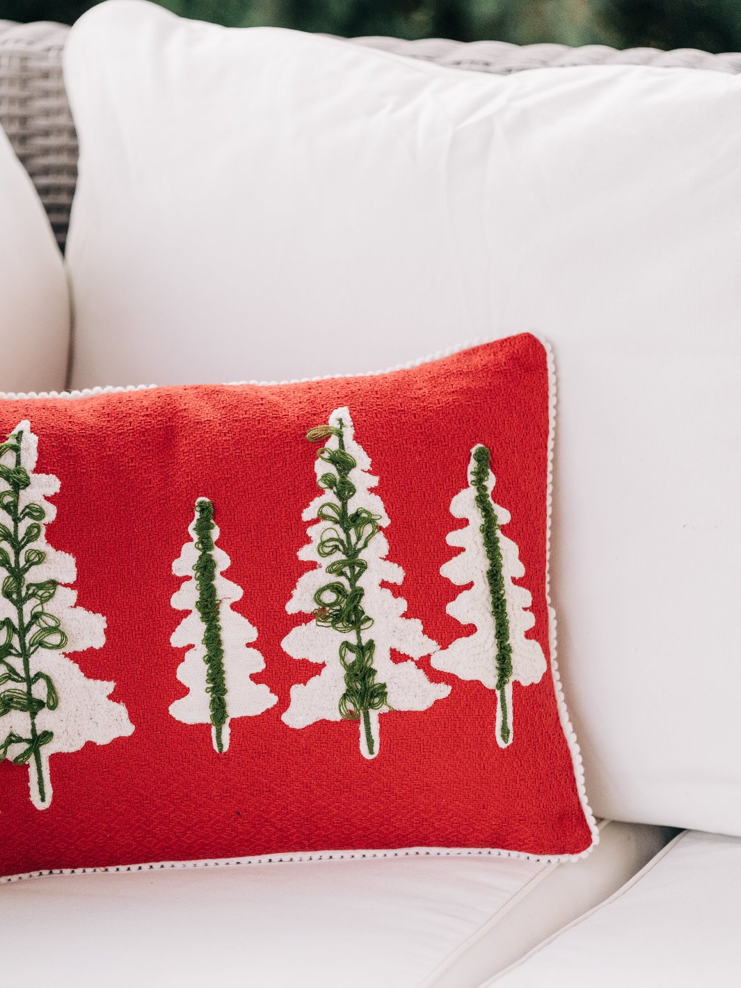 Red Tree Lumbar Pillow