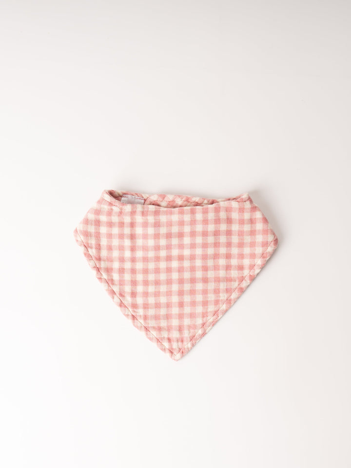 Rosy Gingham Bandana Bib