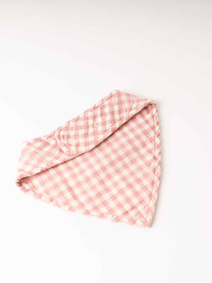 Rosy Gingham Bandana Bib