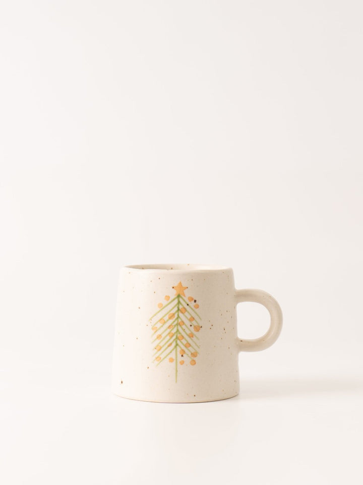 Yellow Star Christmas Tree Mug