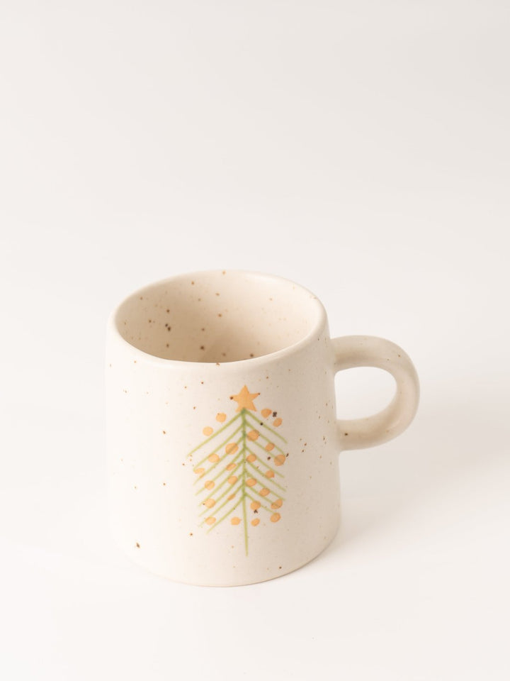 Yellow Star Christmas Tree Mug