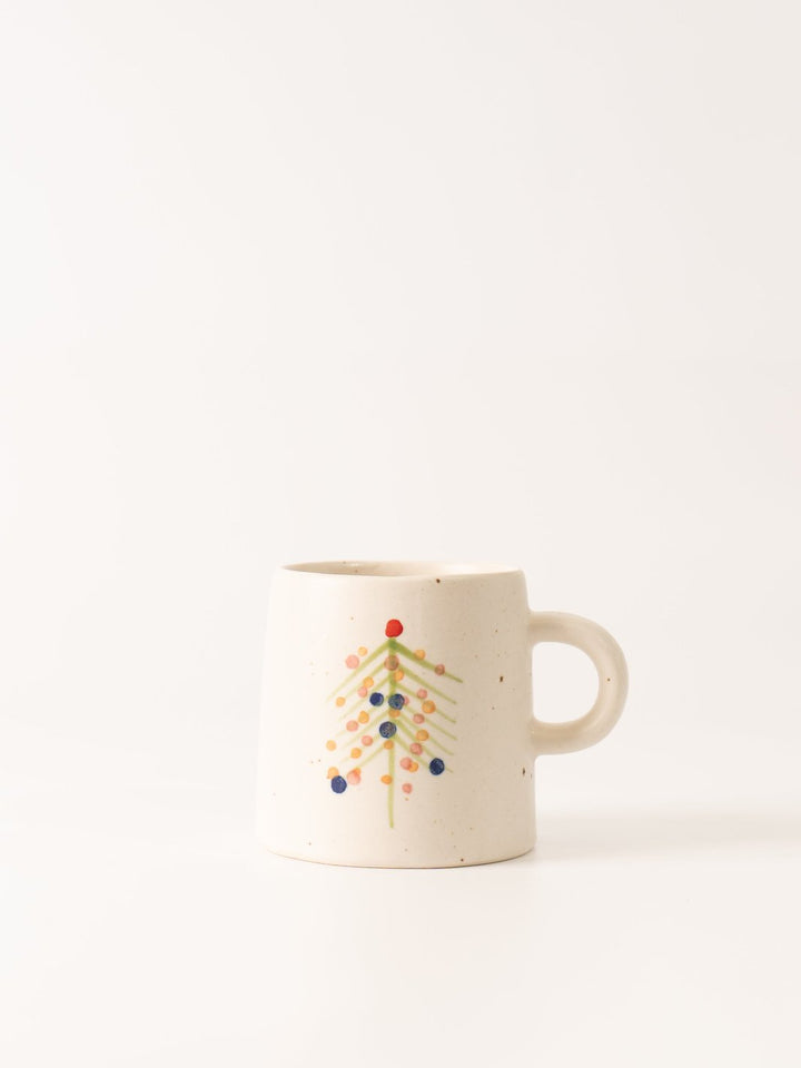 Blue Dot Christmas Tree Mug