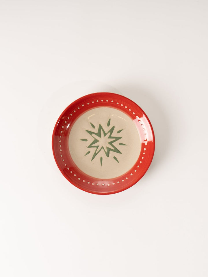 Red Holiday Patterned Plate