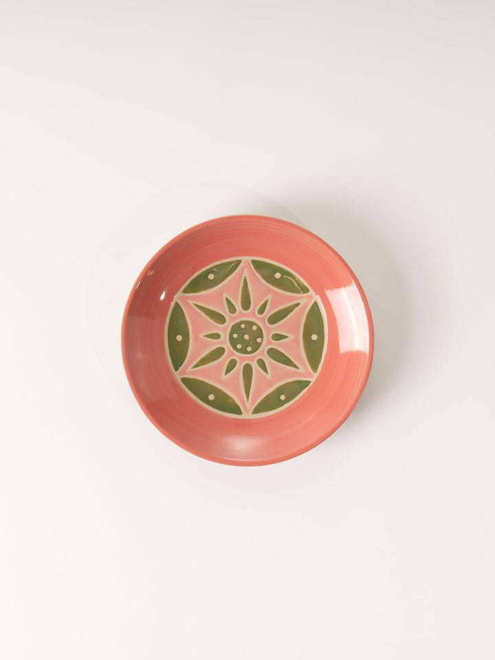 Pink Holiday Patterned Plate