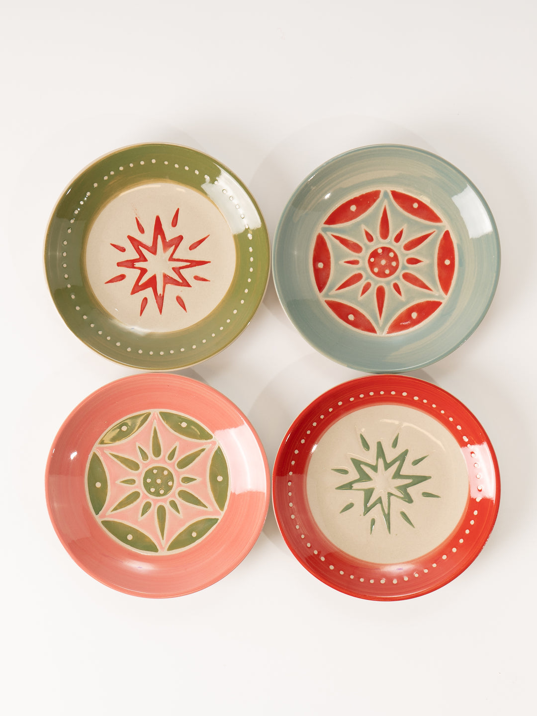 Green Holiday Patterned Plate