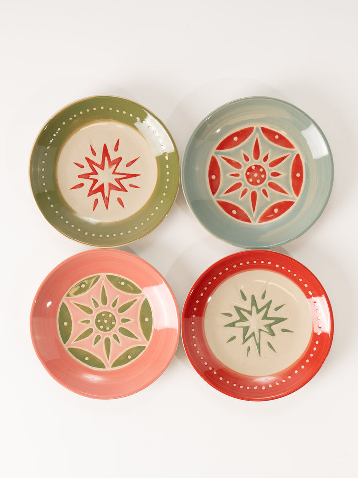 Green Holiday Patterned Plate