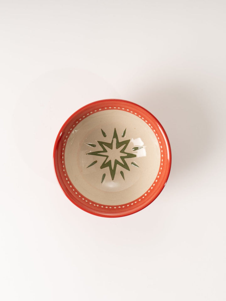 Red Holiday Patterned Bowl