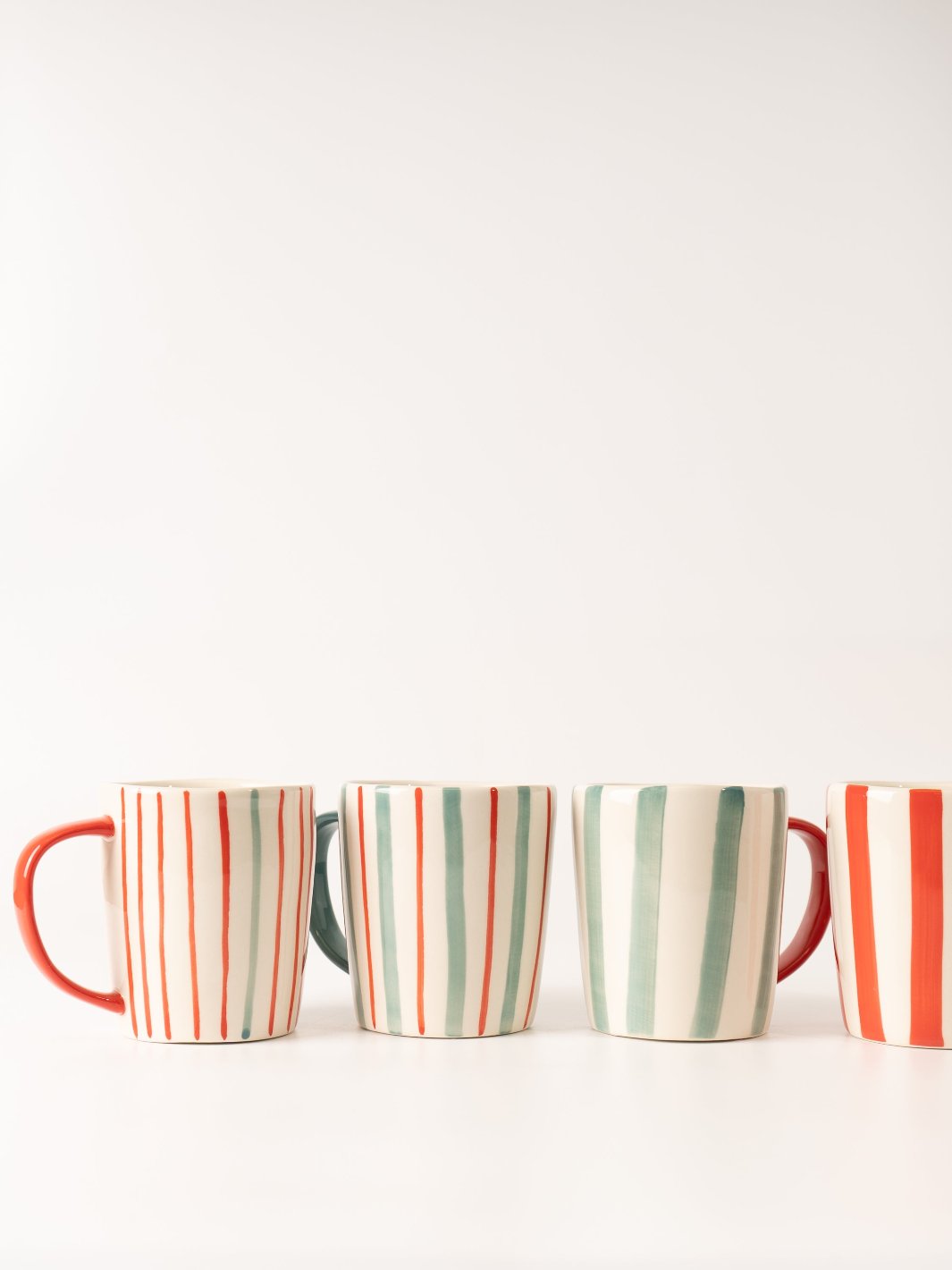 Aqua Handle Red Stripe Mug