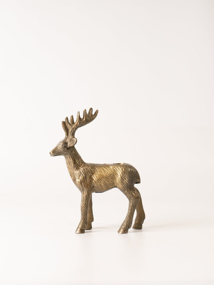 Antique Reindeer Taper Holder