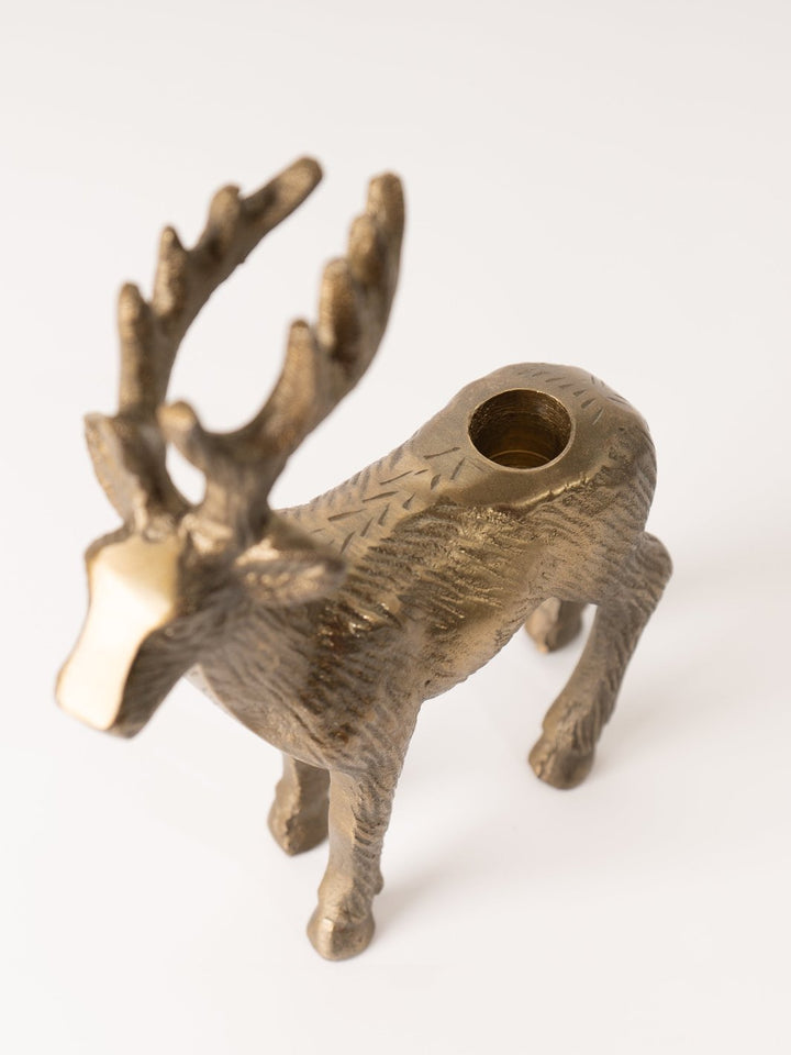 Antique Reindeer Taper Holder