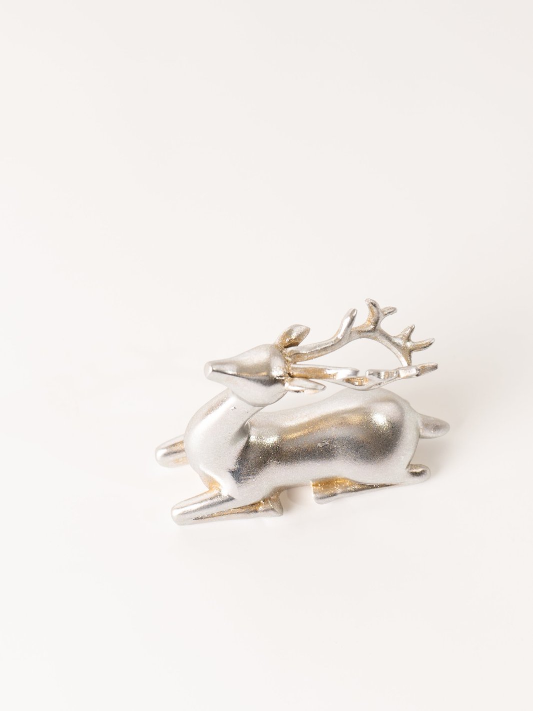 Sitting Silver Reindeer