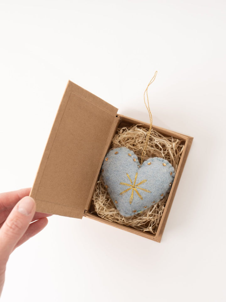 Blue Heart Felt Ornament