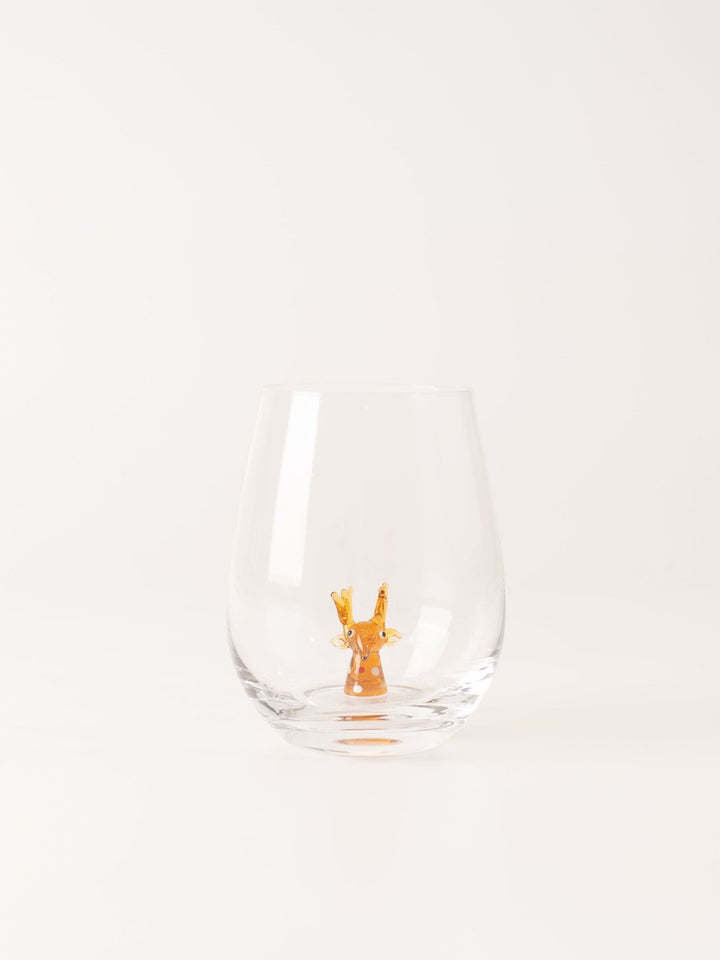 Reindeer Stemless Wine Glass