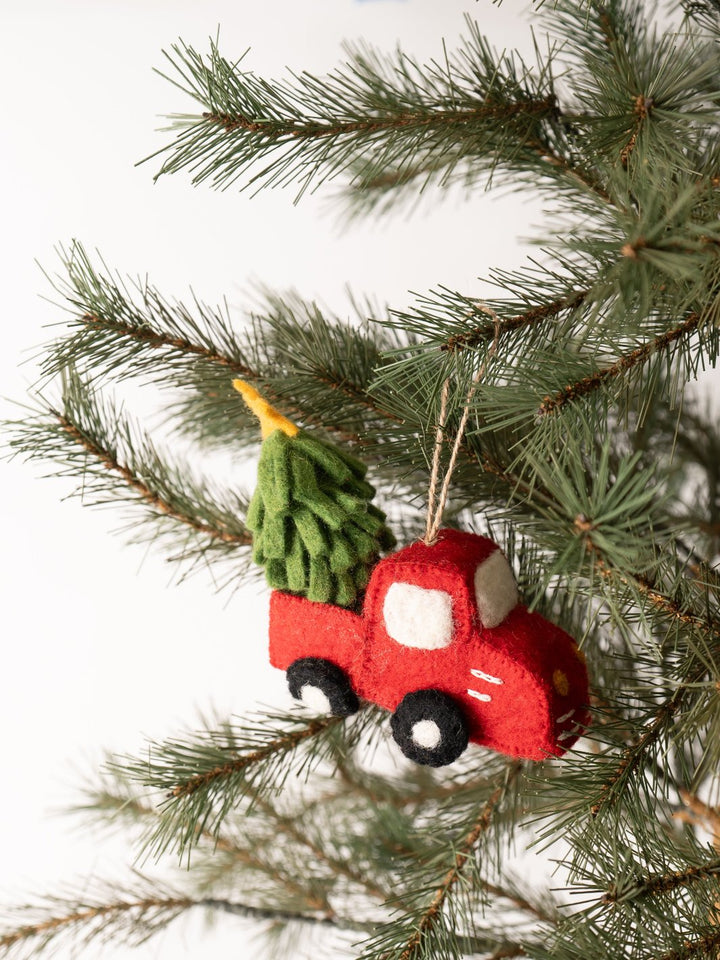 Pickup and Tree Felt Ornament