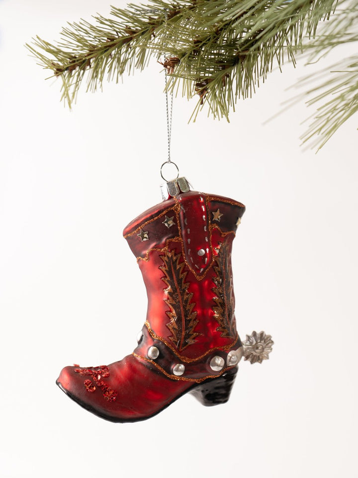 Red Cowboy Boot Ornament