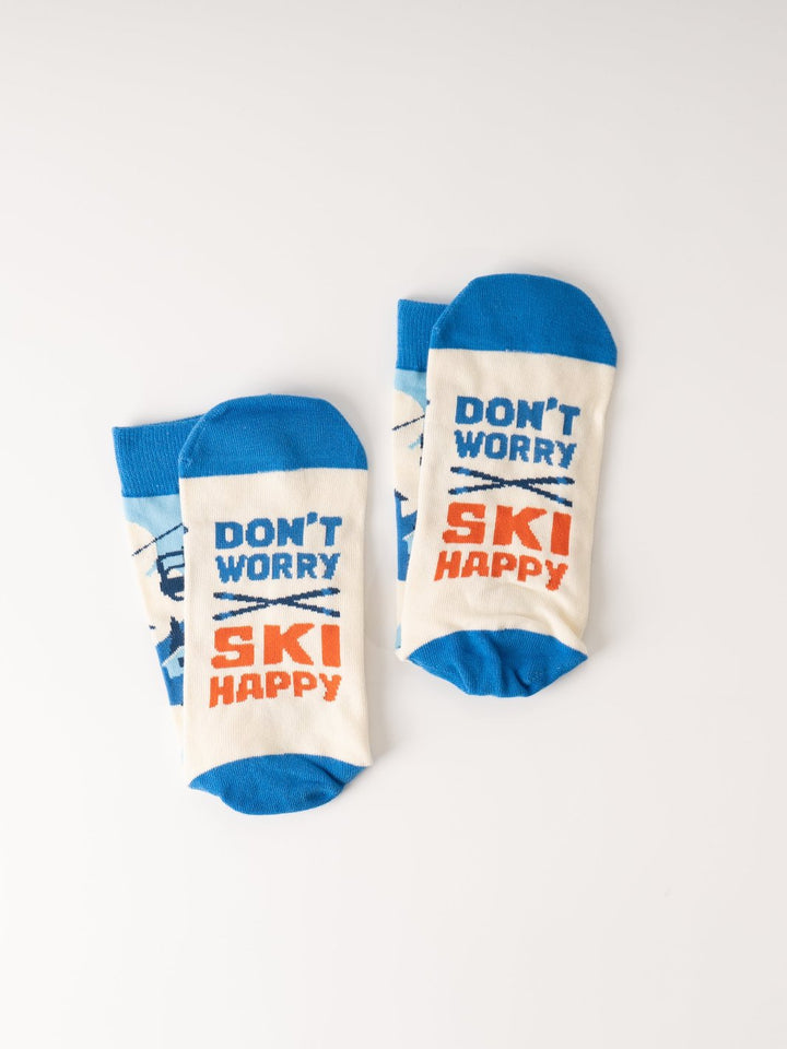 Don't Worry Ski Happy Socks