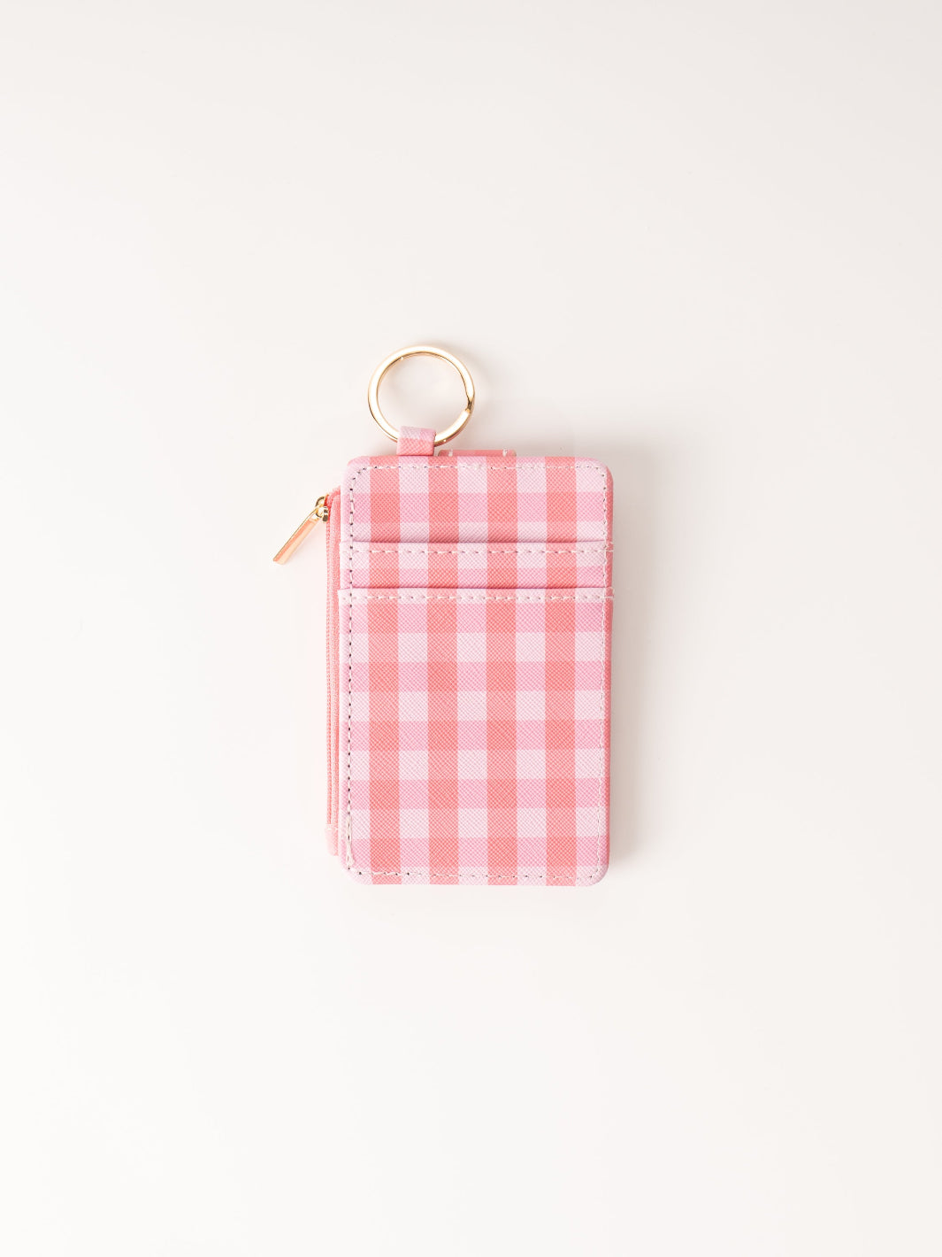 Red Gingham Keychain Card Wallet