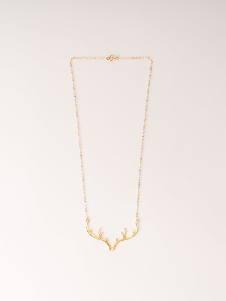 Gold Antler Necklace