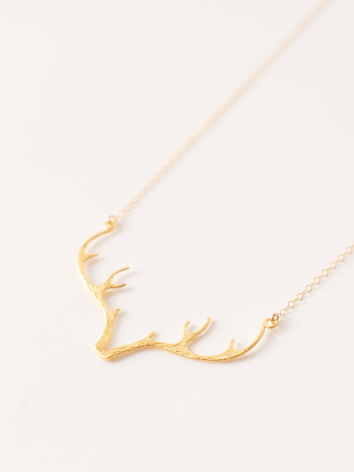 Gold Antler Necklace