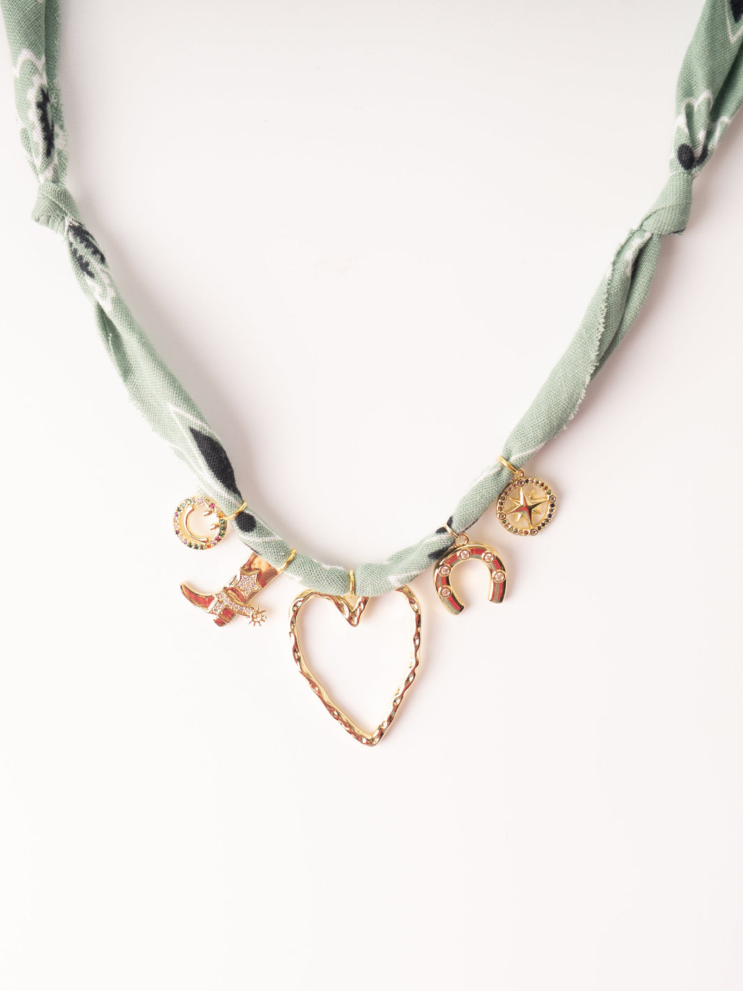 Light Green Bandana Charm Necklace