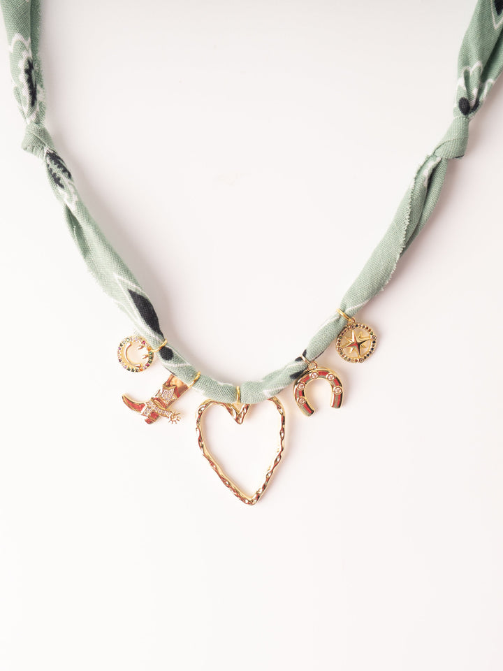 Light Green Bandana Charm Necklace