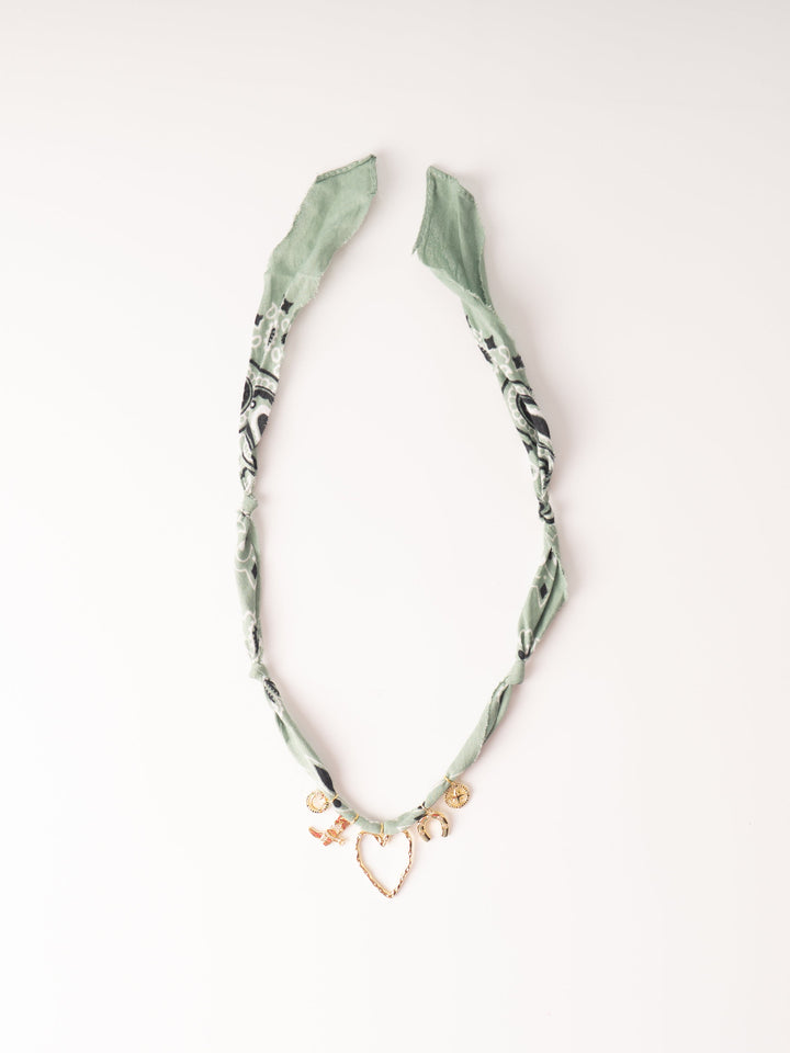 Light Green Bandana Charm Necklace