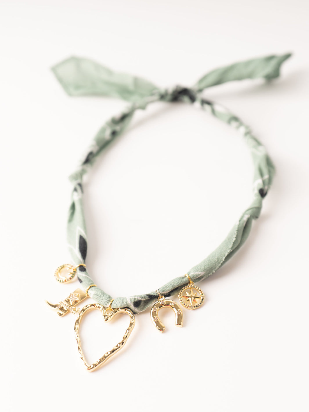 Light Green Bandana Charm Necklace