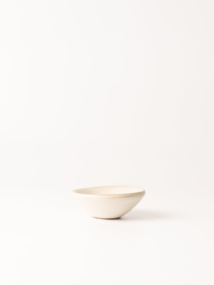 White Stoneware Pinch Bowl