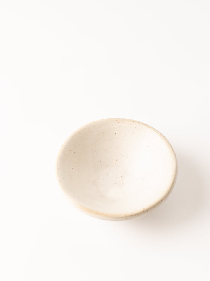 White Stoneware Pinch Bowl