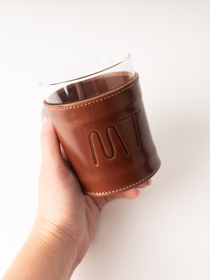 Leather MT Rocks Glass