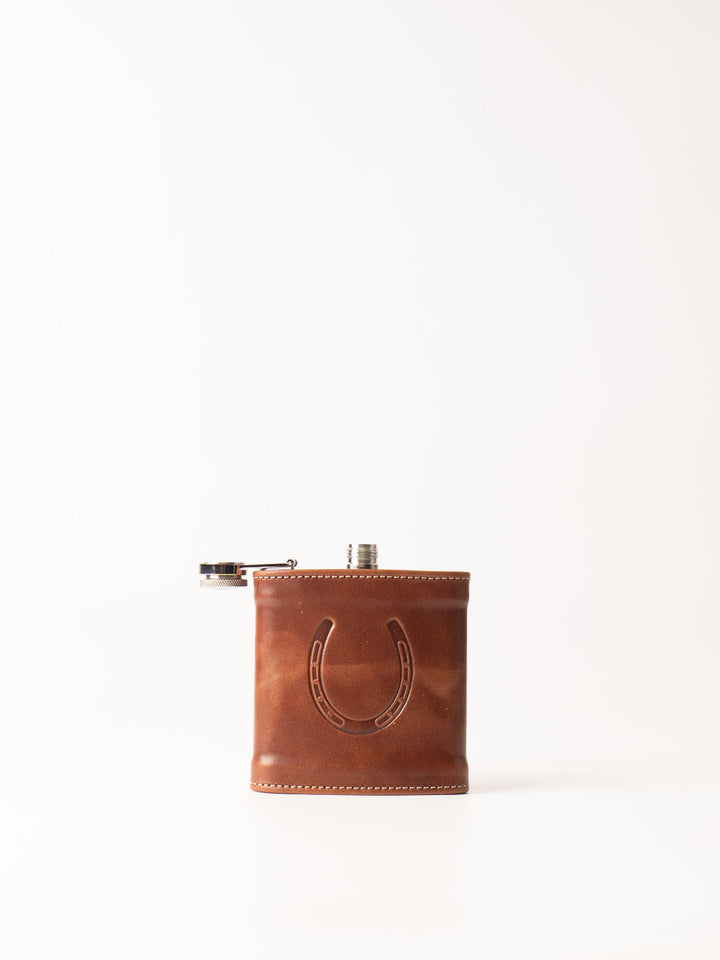 Leather Horseshoe Pocket Flask