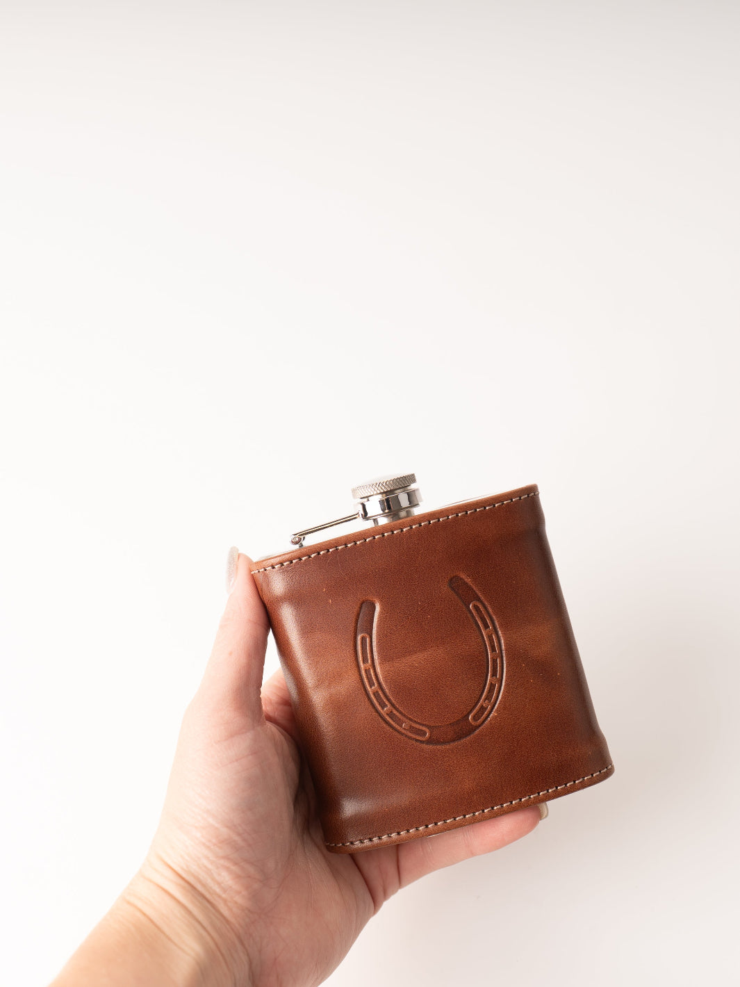 Leather Horseshoe Pocket Flask