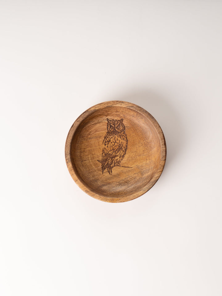 Mango Wood Owl Bowl