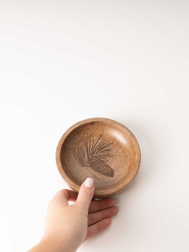 Mango Wood Pinecone Bowl