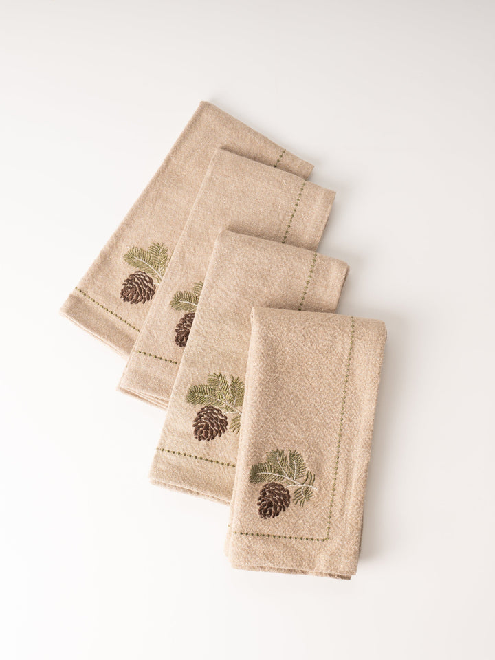 Winter Pinecone Napkin Set