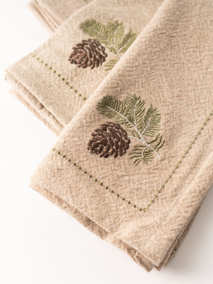 Winter Pinecone Napkin Set
