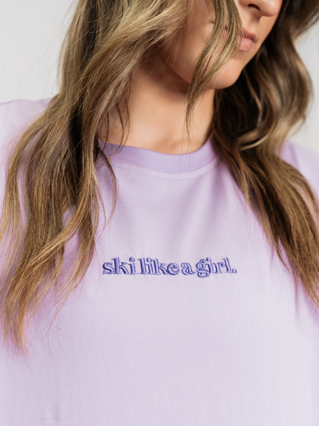 Ski Like A Girl Like Lilac "Like You Mean It" Short Sleeve Tee
