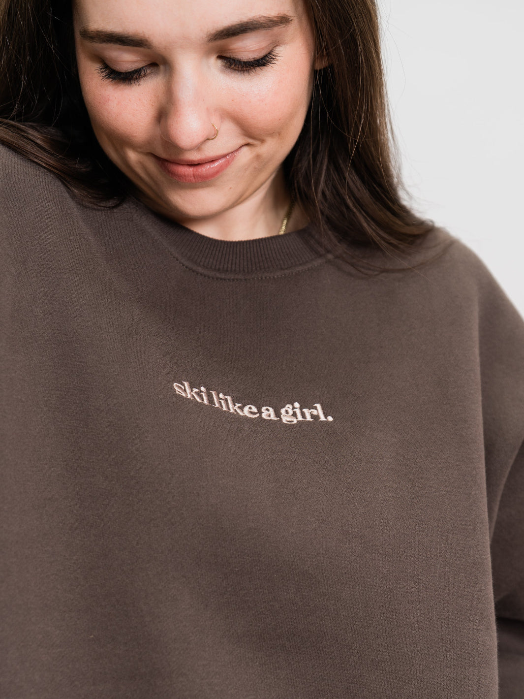 Ski Like A Girl Woods Crew Sweatshirt