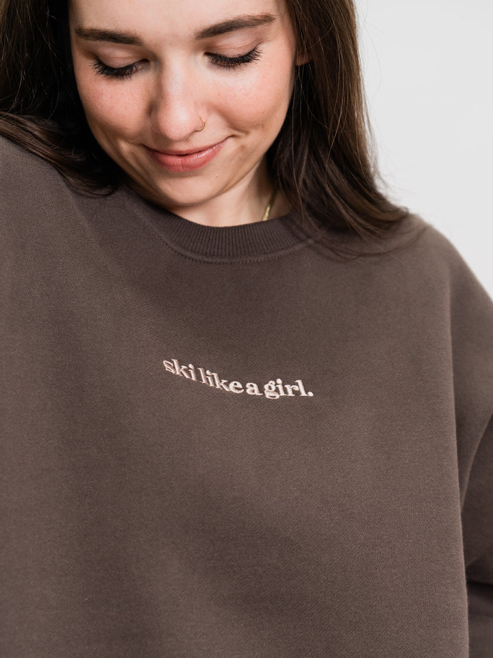 Ski Like A Girl Woods Crew Sweatshirt