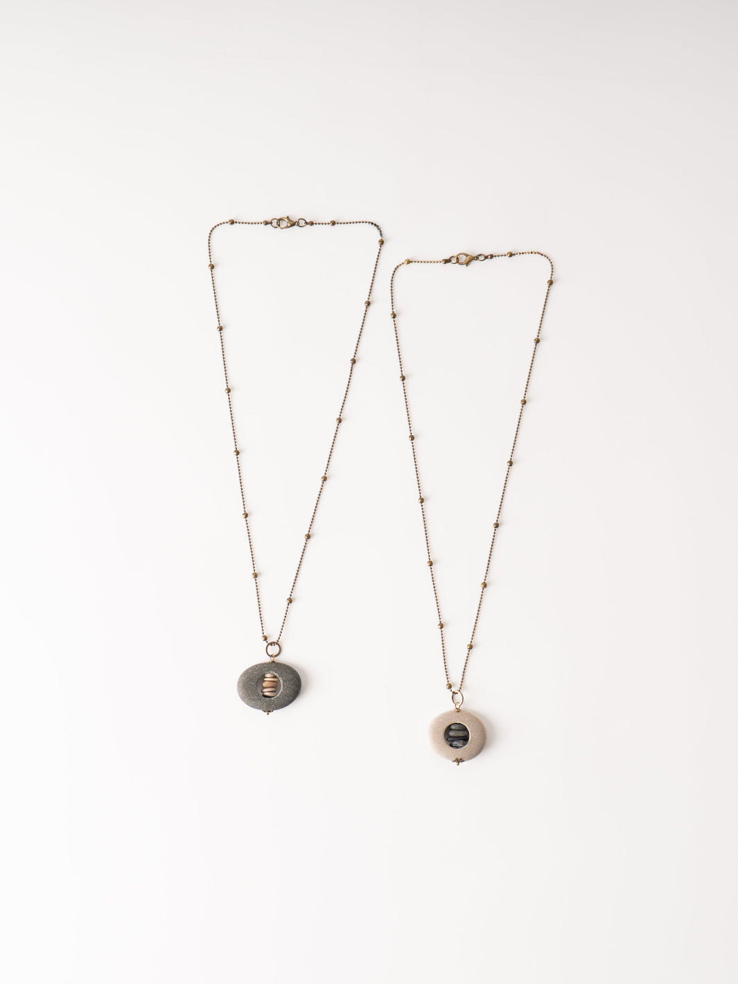 River Stone Stack Necklace