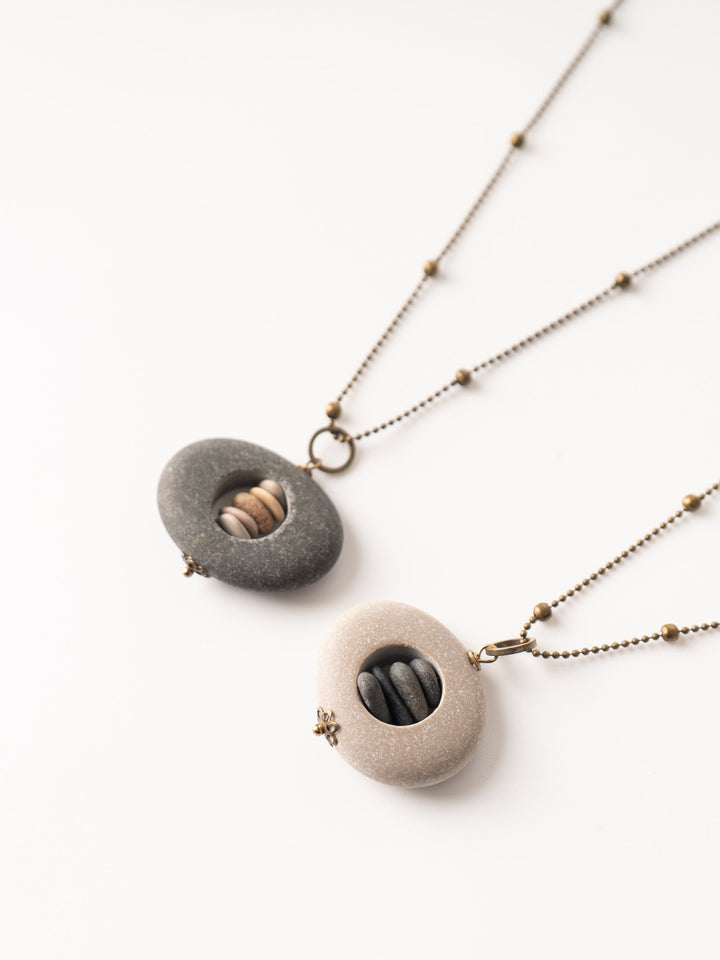 River Stone Stack Necklace