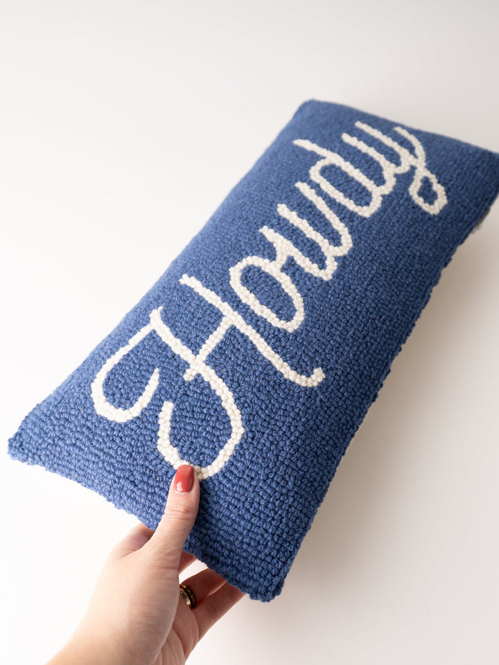Cobalt Howdy Lumbar Pillow