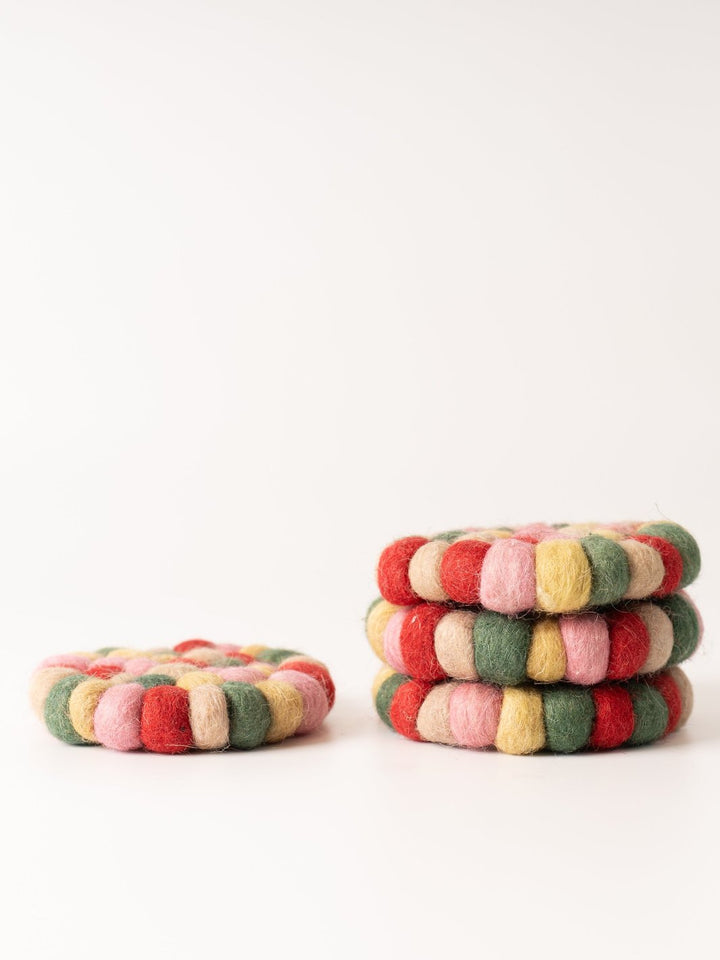 Wool Ball Coaster Set