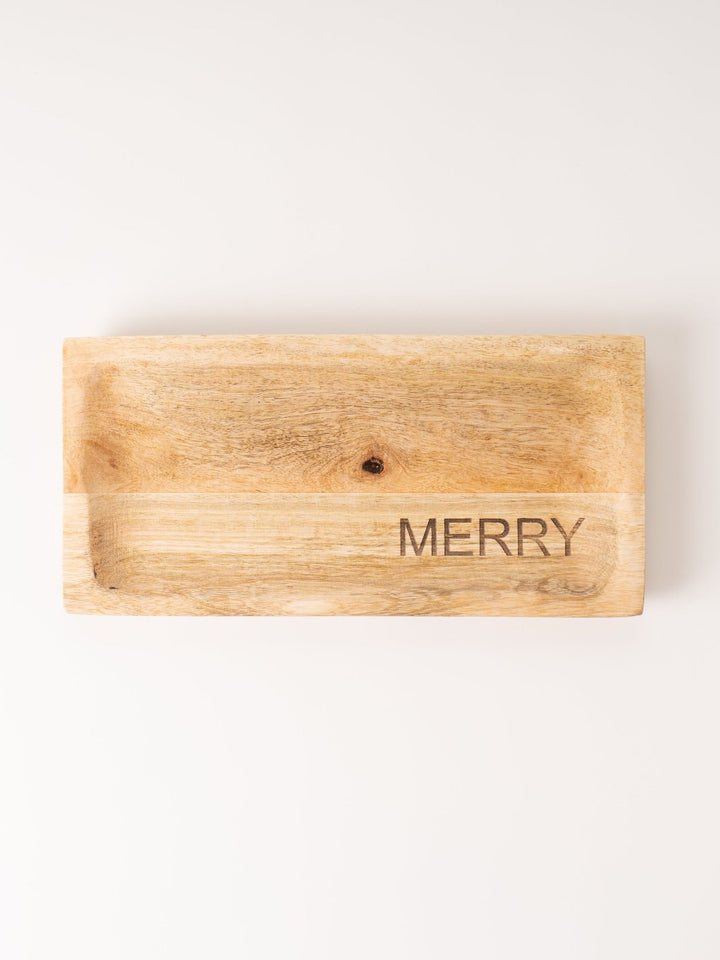 Merry Engraved Wood Cheese Board